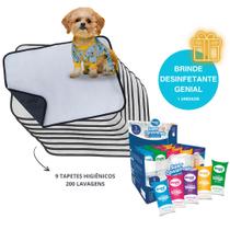 Kit 9 Tapetes Higiênicos 70x50 Laváveis + Ganhe 1 Sachê Desinfetante Genial