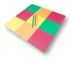 Kit 9 Tapetes Tatames Infantil Unisex Eva 50 X 50 X 2cm 20mm AM/VV/VM/LJ