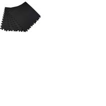 Kit 9 Tatames Tapetes EVA 50x50x1cm 10mm Preto Infantil Bebê Academia Ginástica