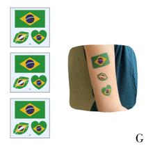 Kit 9 Tatuagens Falsas Temporárias Bandeira Brasil Copa Mundo