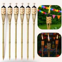 Kit 9 Tocha Bambu 100cm Lamparina Festa Tematica Decoração