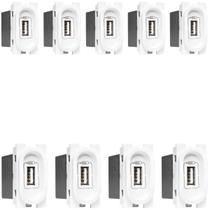 Kit 9 Tomada Carregador Usb Nereya Pial 1500ma Branco Kit 9 Tomada Carregador Usb Nereya Pial 1500ma Branco