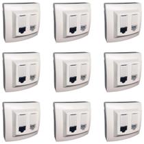 Kit 9 Tomada de Rede RJ45 + Telefone RJ11 Cat5 Pial Legrand