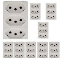 Kit 9 Tomadas Tripla 10a 2p+t Branca 615043bc Pial Plus+ Legrand