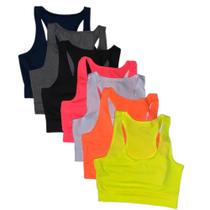 Kit 9 Top Nadador Suplex Academia Fitness Cores Lindas