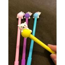 Kit 9 unidades de canetas em gel formato divertido gatinho novelo de lã basico