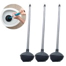 Kit 9 Unidades Desentupidor de WC COM CABO 60cm Vaso Sanitário Por Sucção Para Banheiro Ralo Vaso Sanitário Madeira