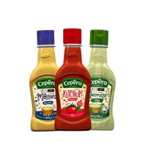 Kit 9 unidades ketchup(3) mostarda(3) & mainoese(3) cepêra 200g Kit 9 unidades ketchup(3) mostarda(3) & mainoese(3) cepêra 200g