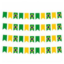 Kit 90 Bandeirinhas Varal do Brasil 50 Metros De Plástico Kit 90 Bandeirinhas Varal do Brasil 50 Metros De Plástico