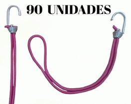 Kit 90 Elásticos Extensor Borracha Lona Caminhão Carreta ROSA