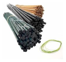 Kit 90 Hastes Bambu Com Amarril Tutor De Plantas Replante Suporte Jardins Flores Orquídeas Kit 90 Hastes Bambu Com Amarril Tutor De Plantas Replante Suporte Jardins Flores Orquídeas