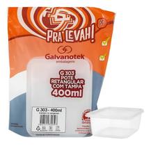 Kit 90 Pote Plástico 400ml c Tampa Freezer Microonda Marmita Fit Vasilha Refeição Delivery Sobremesa