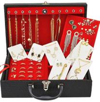 KIT 90 Semi Joias com MALETA Superluxo Folheadas OURO18K e PRATA