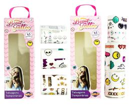 Kit 90 Tatuagens Adesivas Temporárias Infantil Colorida Beauty Tattoo - Toyng Kit 90 Tatuagens Adesivas Temporárias Infantil Colorida Beauty Tattoo - Toyng