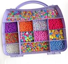 Kit 900 missangas coloridas infantil colar pulseira tiaras artesanato em geral Kit 900 missangas coloridas infantil colar pulseira tiaras artesanato em geral