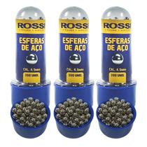 Kit 900un Esferas Aço BBS Steel Rossi CB128 Simulacro Recarga Air Gun 4,5mm