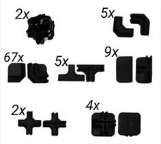 Kit 94 Conectivo Conector Balcão Vidro Ou Aramado + 20 Pés