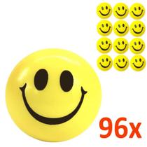 Kit 96 Bolinhas Amarela Smile Massagem Apertar Anti Stress