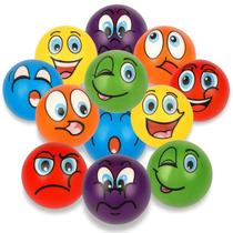 Kit 96 Bolinhas Bola Macia Emoji Anti Stres Smile Massagem Kit 96 Bolinhas Bola Macia Emoji Anti Stres Smile Massagem