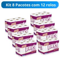Kit 96 Rolos Papel Higiênico Best Folha Dupla 20m 8 Pacotes com 12 Rolos Kit 96 Rolos Papel Higiênico Best Folha Dupla 20m 8 Pacotes com 12 Rolos