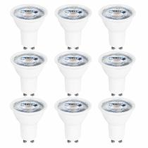 Kit 9x Lâmpada Dicróica LED MR16 GU10 6,5W 6000K Bivolt