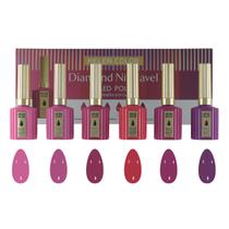 Kit A 6 Esmaltes Gel Diamond Nivelável Helen Color 15ml