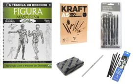Kit A Técnica Do Desenho Figura Masculina 6 peças