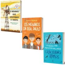 Kit A Terra dos Meninos Pelados + O Menino que Descobriu o Vento + Os Meninos da Rua Paulo - Principis