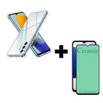 Kit A14 - 2UN Película 9D Cerâmica + 1UN Capinha Anti impacto Para Samsung A14 Transparente
