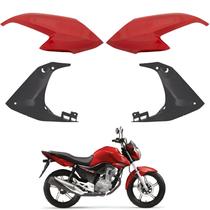 Kit aba asa tanque aleta + aba interno honda cg fan 160 2016-2021 vermelho guarau