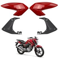 Kit aba asa tanque aleta + aba interno honda cg fan 160 2016-2021 vermelho maceio