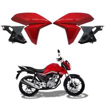Kit aba asa tanque aleta + aba interno honda cg titan 160 2016-2021 vermelho marrakesh