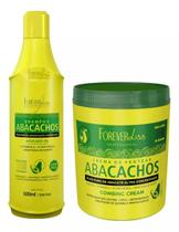 Kit Abacachos Shampoo 500ml + Creme de Pentear 950g de Hidratação Forever Liss