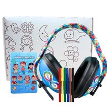 Kit Abafador de barulho Para Autistas Arco Colorido Caixa Para colorir e Canetinhas