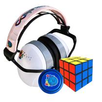Kit Abafador de Ruído Autistas 26dB Branco e Rosa + Cubo Mágico + Iô Iô Exclusivo Kit Abafador de Ruído Autistas 26dB Branco e Rosa + Cubo Mágico + Iô Iô Exclusivo