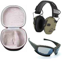 Kit Abafador Eletronico Ouvido Walker's + Oculos Daisy X7 + Case - TacticalShooting Walker'sDaisy