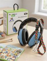 Kit Abafador Prote Ruído Infantil Ajustável Cordão Segurança