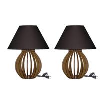 Kit Abajur La Finesse para Quarto Sala com Cúpula Preto MDF e Plástico Bivolt OEM Kit Abajur La Finesse para Quarto Sala com Cúpula Preto MDF e Plástico Bivolt OEM
