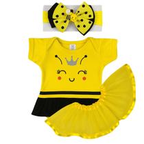 Kit Abelhinha Bodycom Tule + Laço Bebê Menina Fantasia Infantil até 18 Mesesinha Princesa Kit Abelhinha Bodycom Tule + Laço Bebê Menina Fantasia Infantil até 18 Mesesinha Princesa