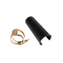 KIT Abraçadeira Presilha Para Clarinete Dourada de 1 Parafuso + Tampa redonda