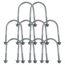 Kit Abraçadeira Tipo U 1.1/2" x 1/4" Vergalhão 10 Unidades - INCA