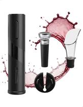 Kit Abridor de Garrafa Vinho Elétrico Automático Saca Rolhas Profissional Conjunto com Acessórios