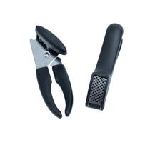 Kit Abridor de Lata Espremedor de Alho 2 Pçs Preto - Oikos