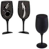 Kit Abridor De Vinho 3 Peças Em Inox E Silicone Casita