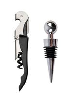 Kit Abridor de Vinho bebida e Tampa com Estojo - Saca Rolhas