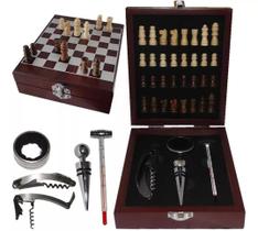 Kit Abridor de Vinho com jogo de Xadrez-UnyHome