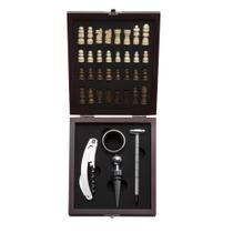Kit Abridor De Vinho e Jogo De Xadrez Completo Kit Abridor De Vinho e Jogo De Xadrez Completo