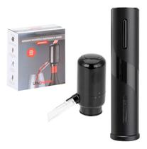 Kit Abridor De Vinho Elétrico Usb + Aerador Decanter Gourmet