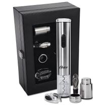 Kit abridor de vinho garrafa elétrico saca rolha 5 pç inox