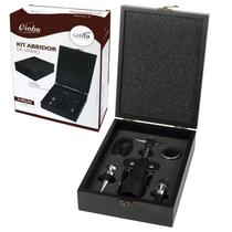 Kit Abridor De Vinho Saca Rolhas Abas Maleta Gourmet 5 Peças